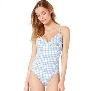 Tory Burch Plaid underwire one piece swimsuit